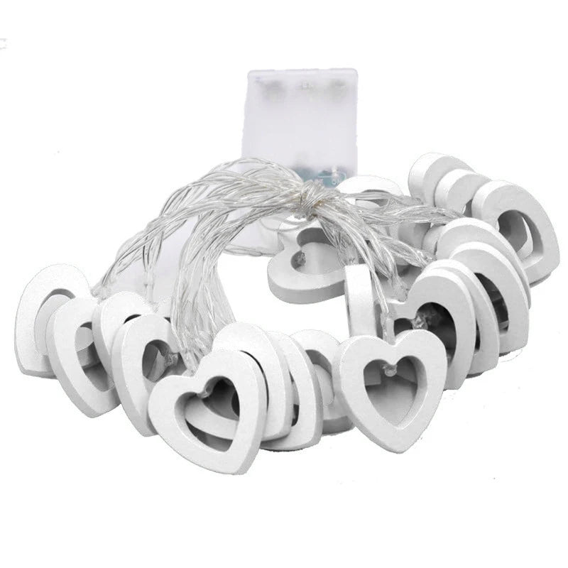 guirlande lumineuse coeurs rouge blanche decoration saint valentin vacances maison extérieur led batterie