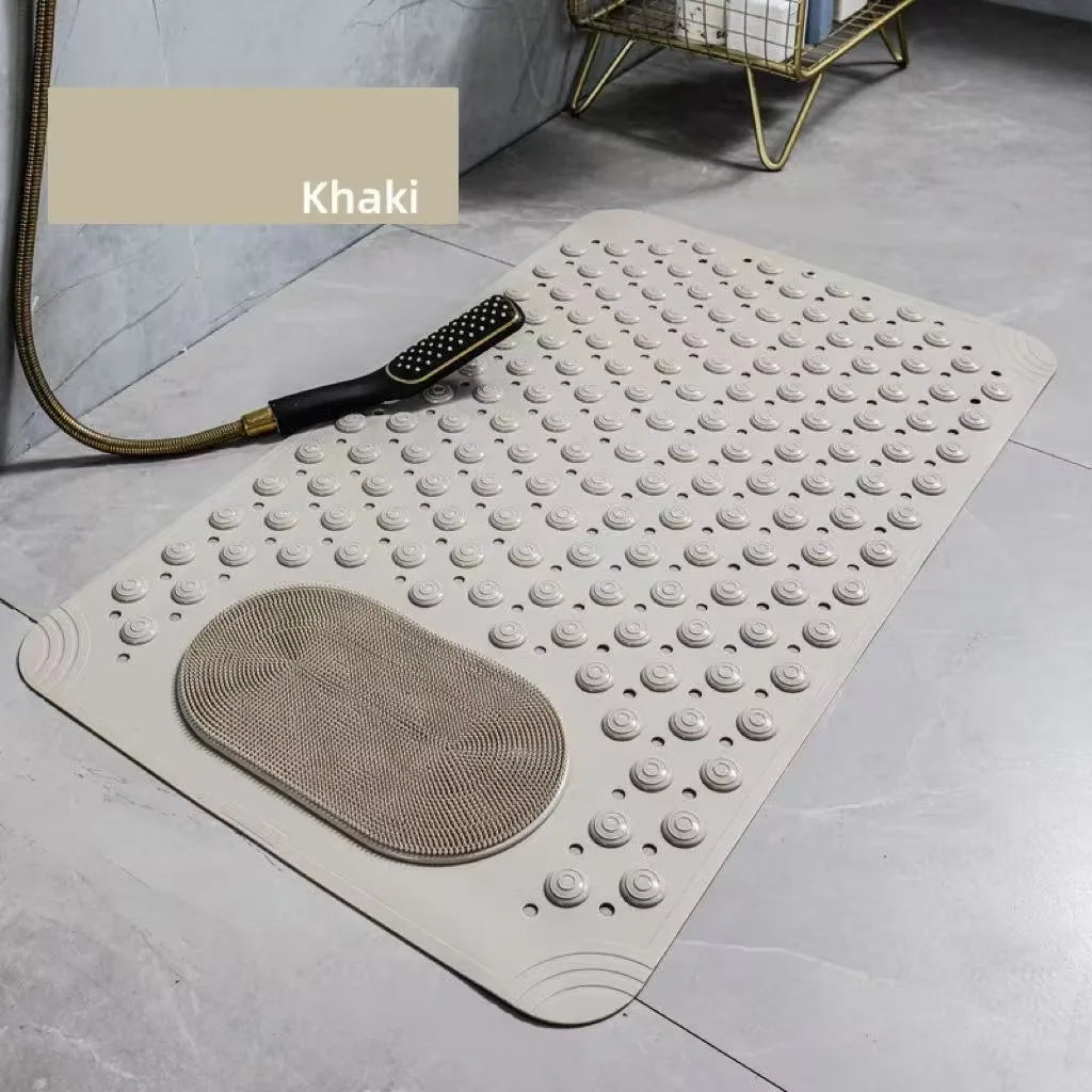 tapis bain antidérapant rose bleu khaki vert texture bosselée moderne drainage pvc