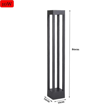 lampe sol moderne éclairage public led étanche ip65 noir base carrée câble électrique flux