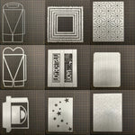 découpe papier gabarit argenté motifs géométriques modernes lettres rectangles étoiles carrés bricolage scrapbooking