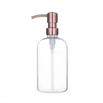 bouteilles shampooing après shampoing gel douche rechargeables transparentes marron noir blanches modernes pompes pression