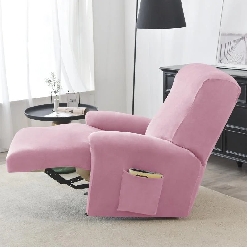 housse canapé fauteuil relax velours doux gris jaune rose bleu moderne extensible