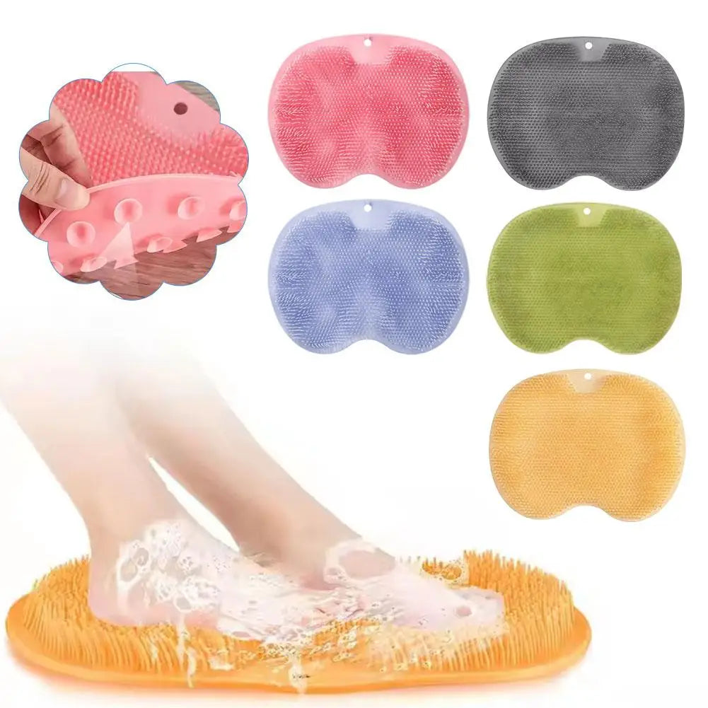 tapis bain texturé succion cup massage pieds rose gris bleu vert orange moderne