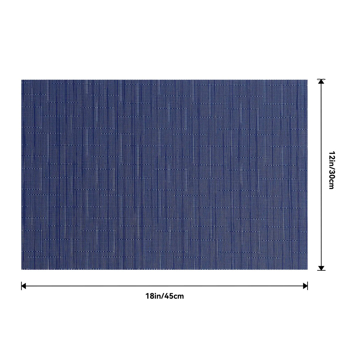 tapis table moderne bleu marine rayures fines 18in 12in durable vinyle respectueux environnement