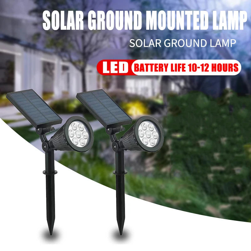 Projecteur solaire extérieur jardin lumière ABS LED contemporain IP65 waterproof autonomie RGB