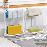 porte savon porte serviette moderne rangement évier salle bain blanc fixations invisibles serviettes gants