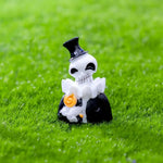 figurines halloween sorcière fantôme citrouille squelette résine noire blanche verte Jaune