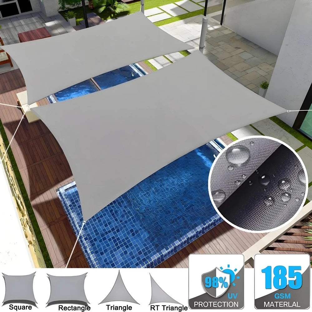 voile soleil gris tissé moderne protection uv 98% jardin extérieur imperméable