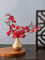 bouquet artificiel fleurs jaune rouge rose blanc branches noires vase blanc décoration intérieureextérieur
