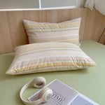 lot taies d'oreiller coton rayures rose clair modernes minimalistes douces lit maison