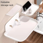 support rangement pliable étagère murale adhésive sans perçage blanc moderne salle bain téléphone boîte