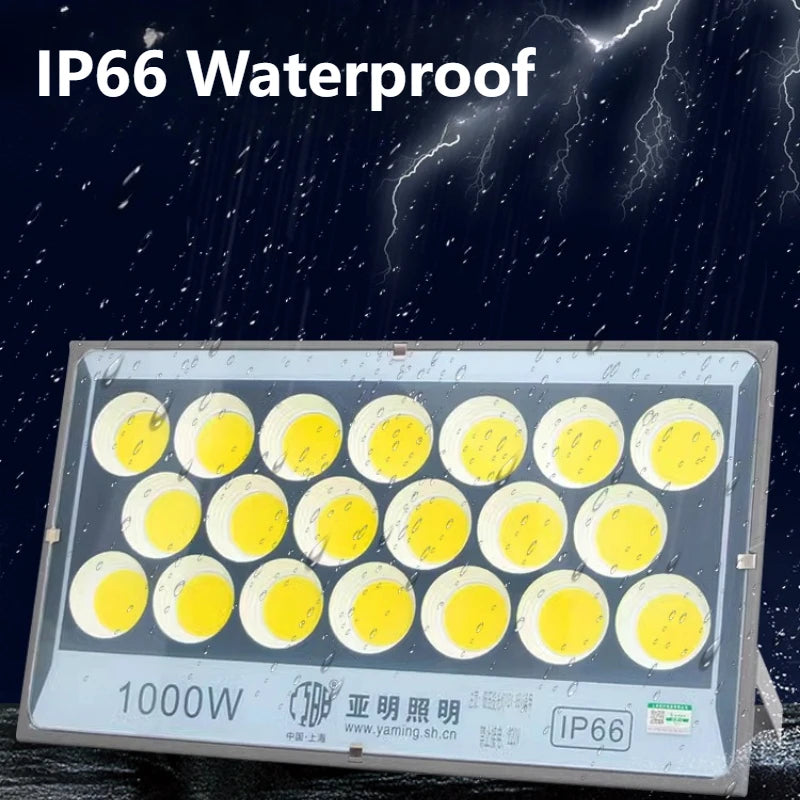 projecteur led 100w 200w 300w 400w 50w gris jaune ip66 moderne clips lumineuxextérieur