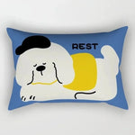 taies d'oreiller kawaii rayées chats chiens moderne enfants chambre decoration maison 30x50cm 40x60cm 50x70cm