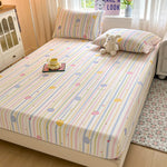 draps lit rayés housse élastique coton polyester halloween coeurs boules moderne enfantin double blanc