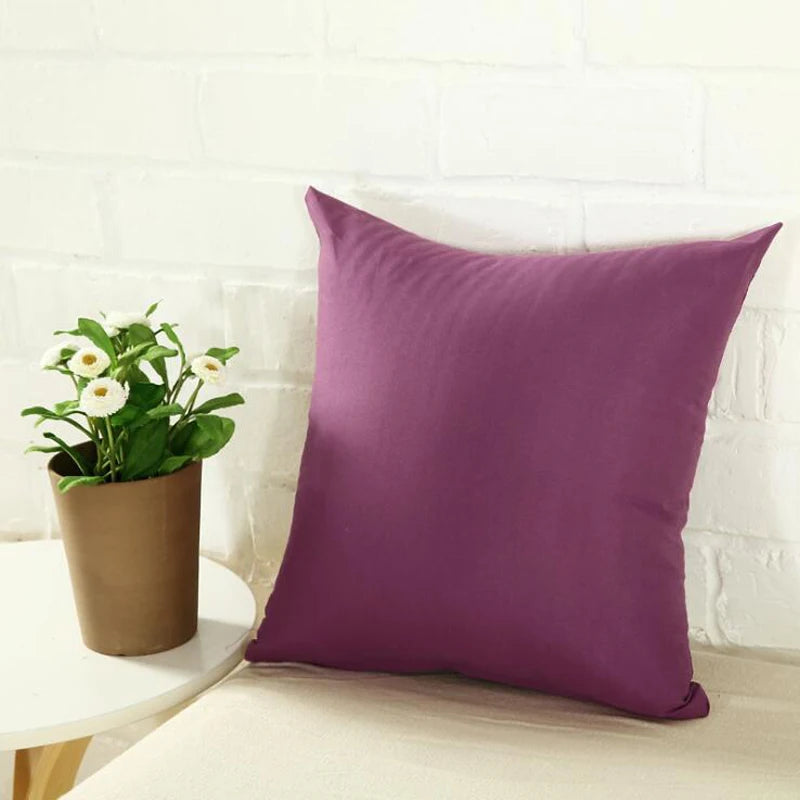 taies d'oreiller 40x40cm polyester couleur unie moderne maison salon chambre famille
