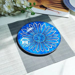 assiettes bleu motif floral tasse blanc classique opacité