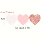 guirlande coeurs blanc rose pailleté mariage fiançailles décoration saint valentin festive papier