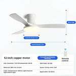 ventilateur moderne led télécommande blanc noir doré 52 pouces