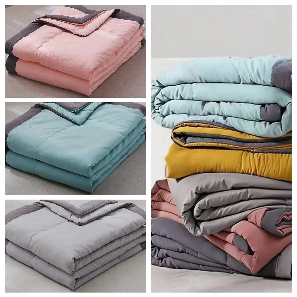 couverture rafraîchissante double face effet froid coton polyester portable printemps automne teint uni moderne