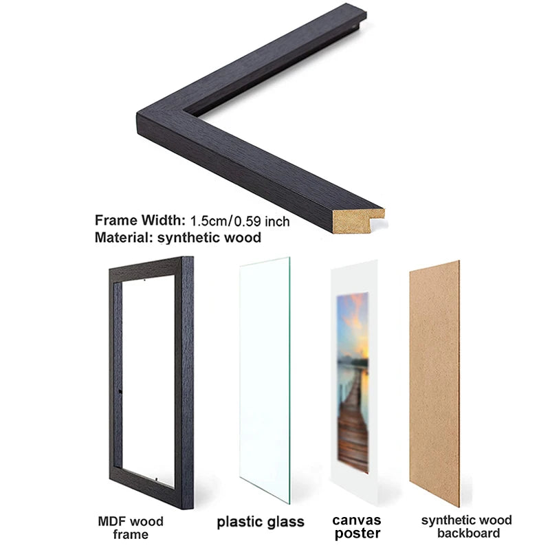 Cadre mural rectangle pour chambre ou bureau