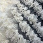 ruban tulle blanc noir rose bleu clair plissé texture ondulée opacité élégant décoration mariage