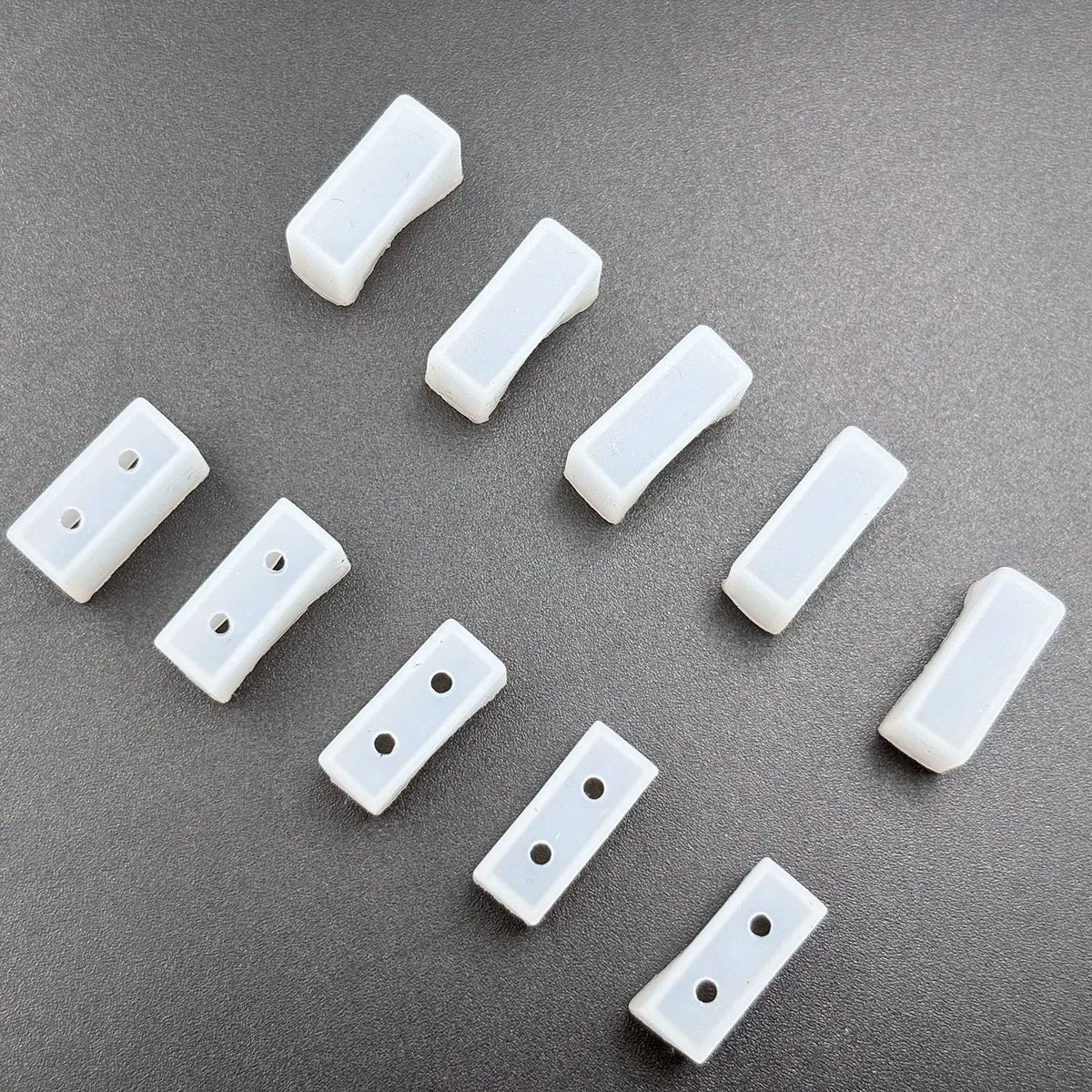 embouts silicone blancs translucides rectangulaires lisses pratique 6mm 8mm 10mm 12mm