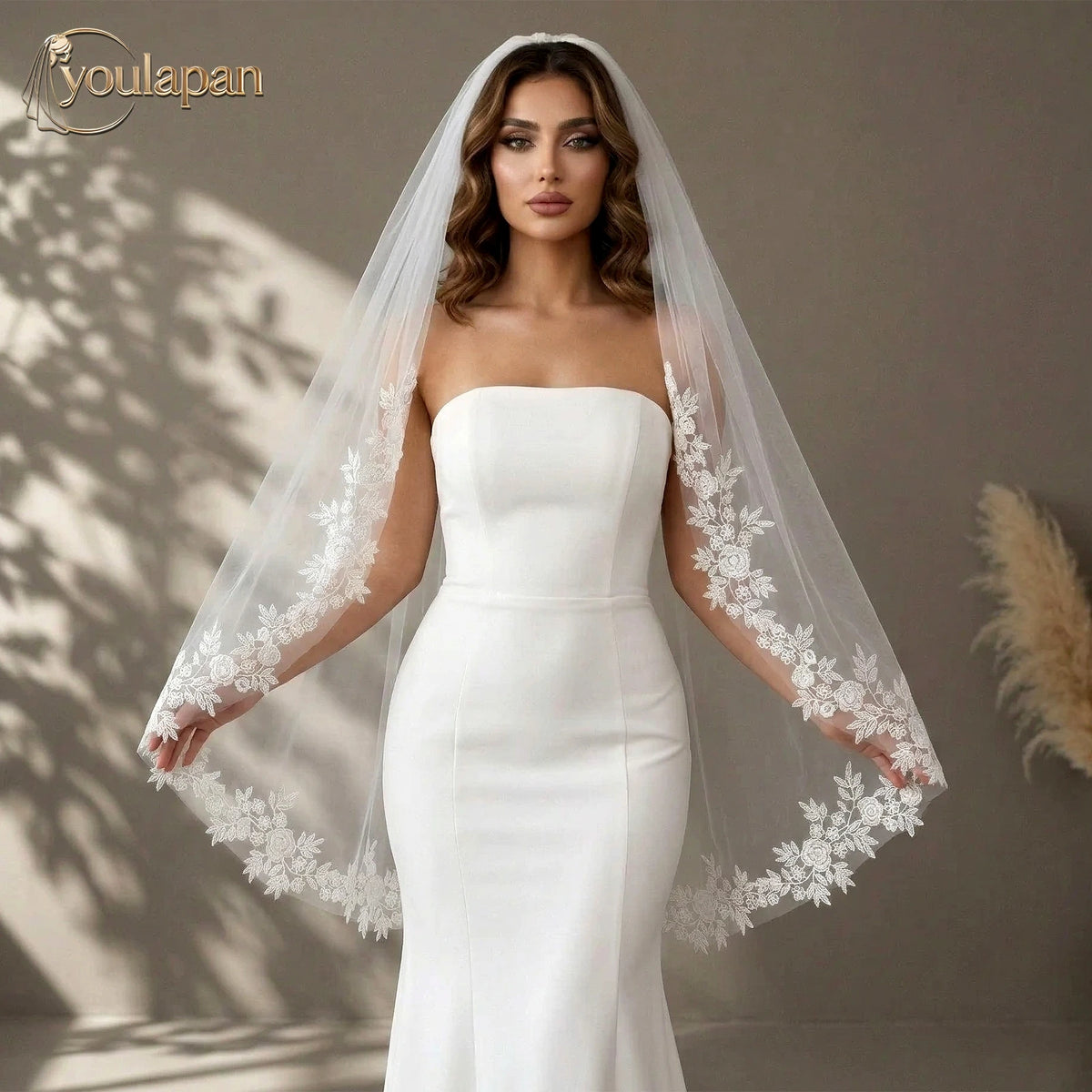 voile mariée blanc broderie florale translucide classique longueur 100cm largeur 160cm soirée mariage