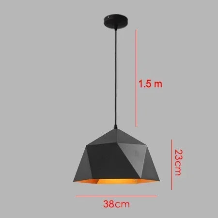 lampe suspension industrielle métal noir doré rétro moderne éclairage intérieur restaurant bar loft