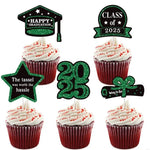 décorations cupcakes fête anniversaire glitter doré noir bleu vert piques messages graduation chiffres