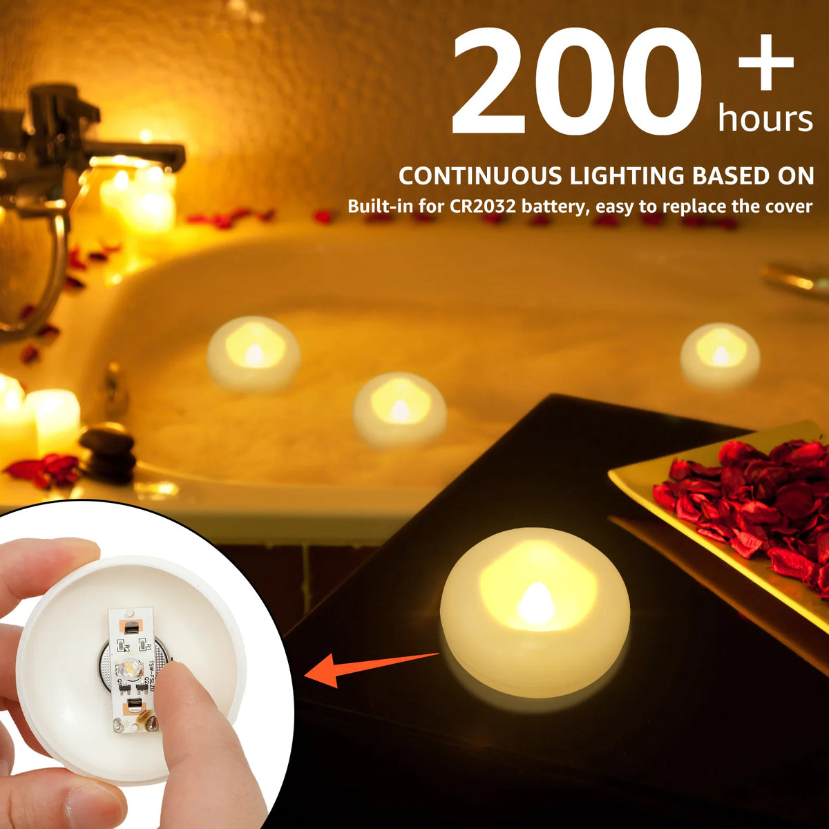 bougies led flottantes blancs modernes décoration maison piscine fontaine 12pcs 24pcs