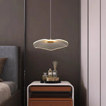 Suspension feuille lotus acrylique blanc doré moderne chambre étude