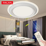 plafonnier led moderne blanc ventilateur télécommande dimmable sans feuilles lumieux 8+lumière