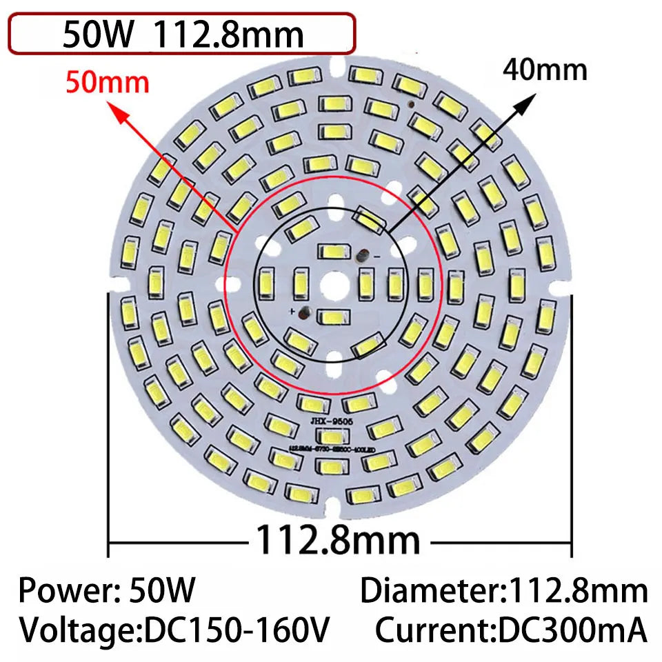 plaque led moderne 50w 70w 100w blanc diodes smd5730 pcb driver aluminium