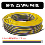 câble électrique flexible led 22awg 1m 5m 10m 2pin 3pin 5pin 6pin rouge blanc