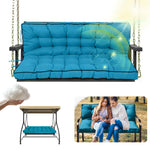 coussin balançoire extérieur résistant polyester tufté moderne bleu marine turquoise