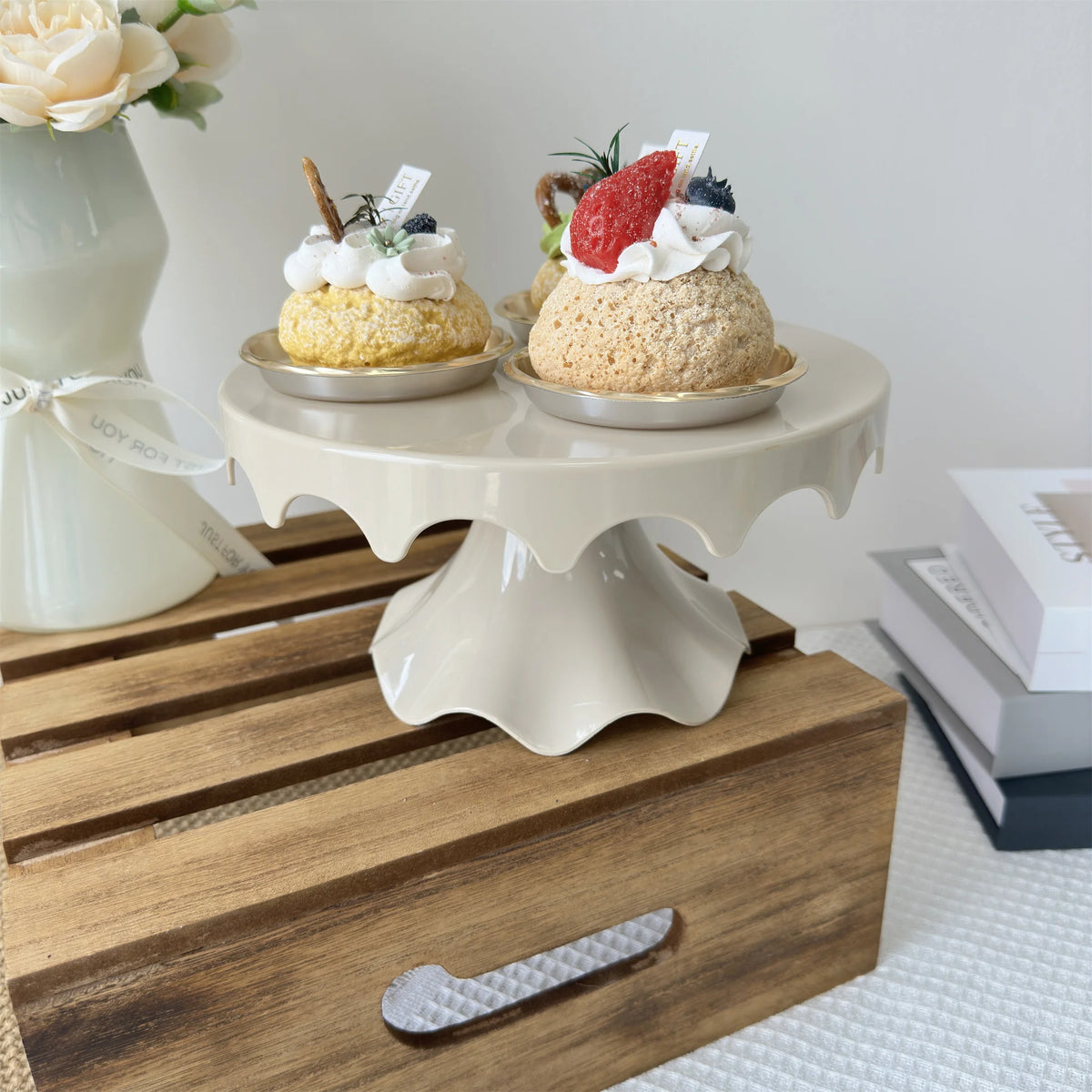 support gâteaux rose rétro anniversaire mariage décoration fête blanc gris vert bleu moderne