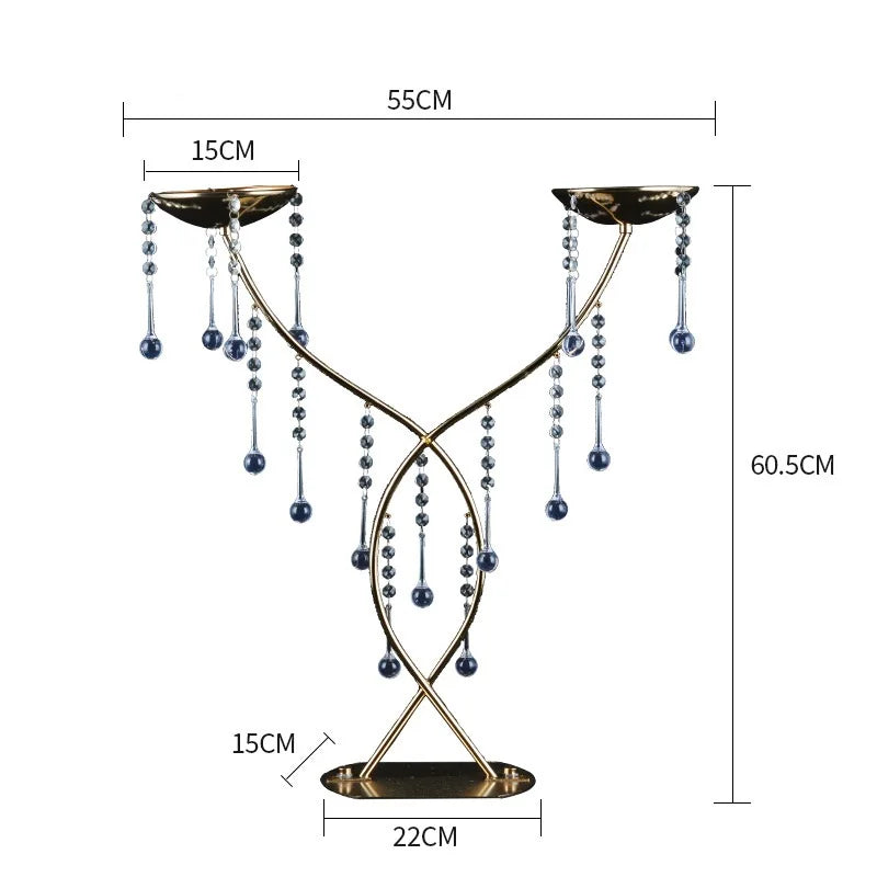 chandelier métal or bougies blanches décor mariage festif élégant table centro