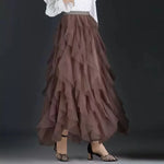 jupe tulle plissée rose noir élégante féminine asymétrique mi mollet translucide junior femme