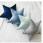 coussin étoile solide bleu marine bleu clair gris vert pastel rose pâle moderne doux