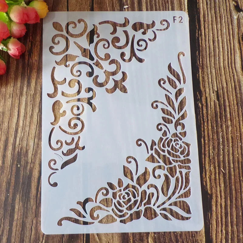 gabarit peinture floral délicat classique opaque bricolage scrapbooking journal decoration