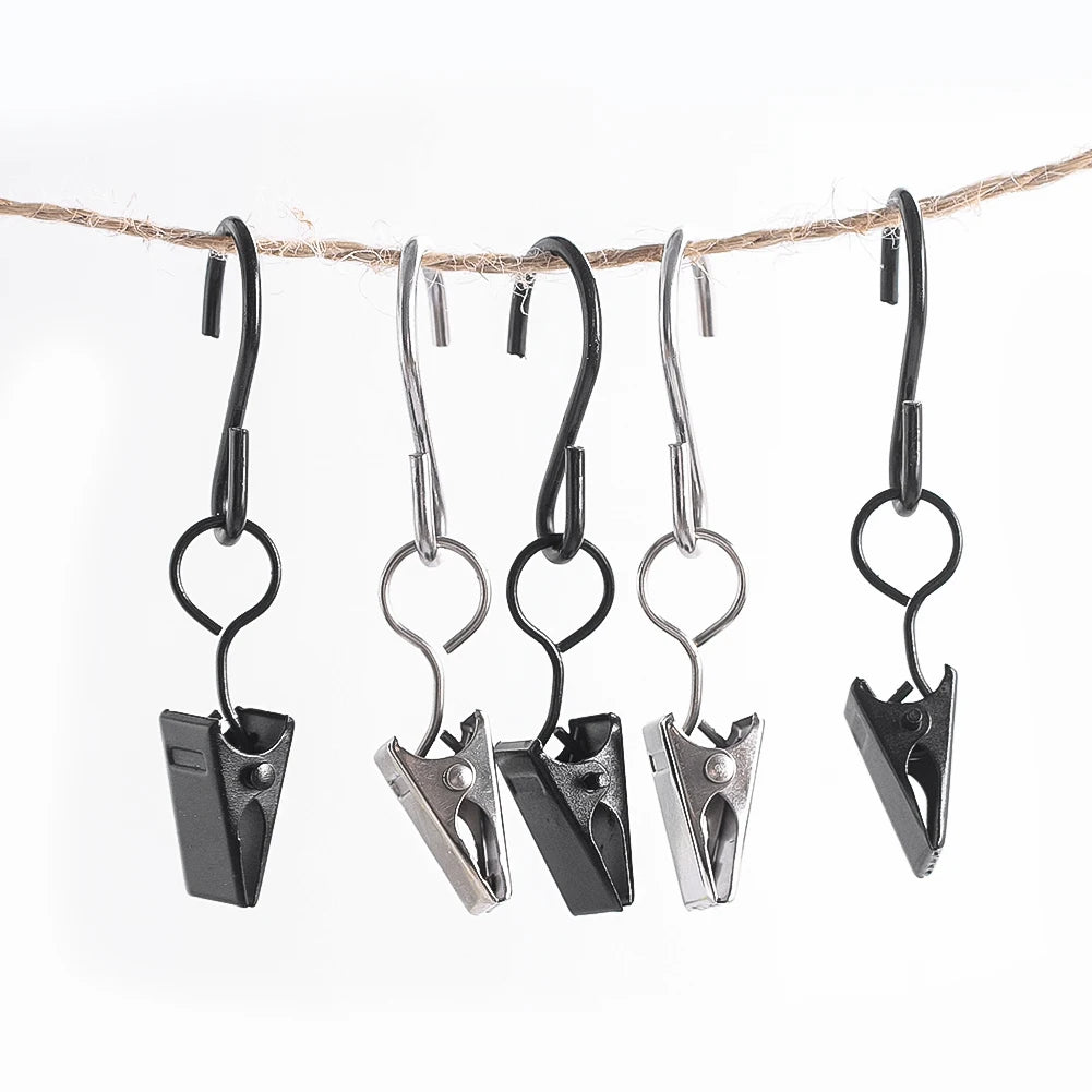 clips suspension noir argenté moderne 10 pièces métal sans motif opacité