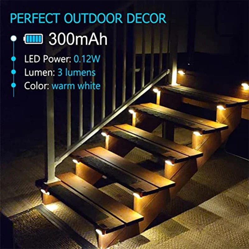lampe solaire escalier noir marron moderne adhésive led autoinstallation ip65extérieur jardin