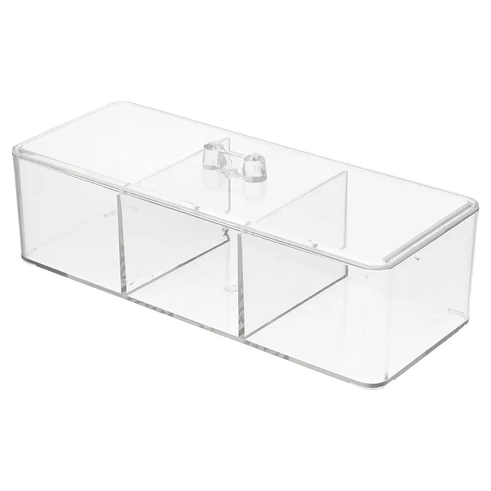 boîte rangement transparente moderne trois compartiments respectueuse environnement 23.3cm 9.5cm 6.4cm