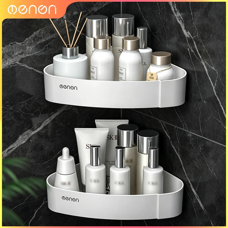 étagère salle bain adhésive blanche moderne imperméable rangement produits cosmétiques