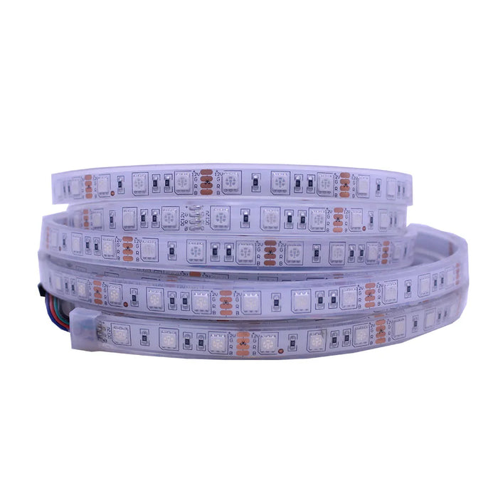 Ruban LED étanche extérieur 5m RVB allumé en bleu
