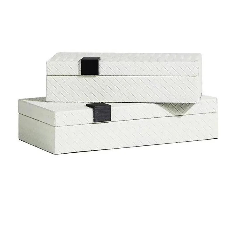 Boîte à bijoux luxe en cuir argenté pour femme