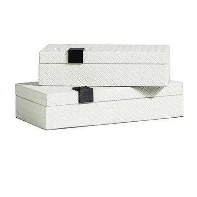 Boîte à bijoux luxe en cuir argenté pour femme