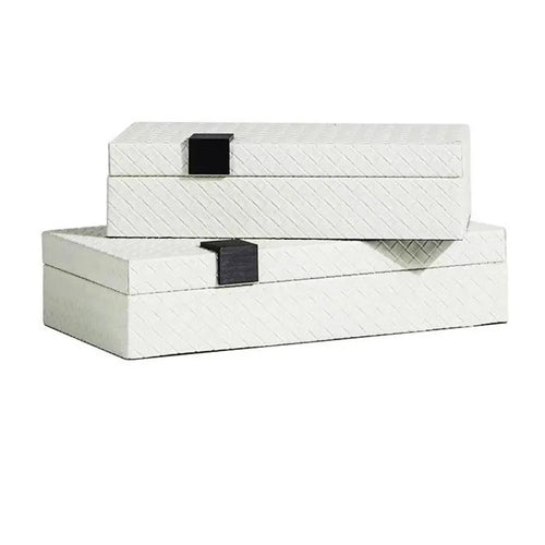 Boîte à bijoux luxe en cuir argenté pour femme