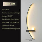 applique murale led moderne noire 55cm 105cm lampe led minimaliste chambre salon