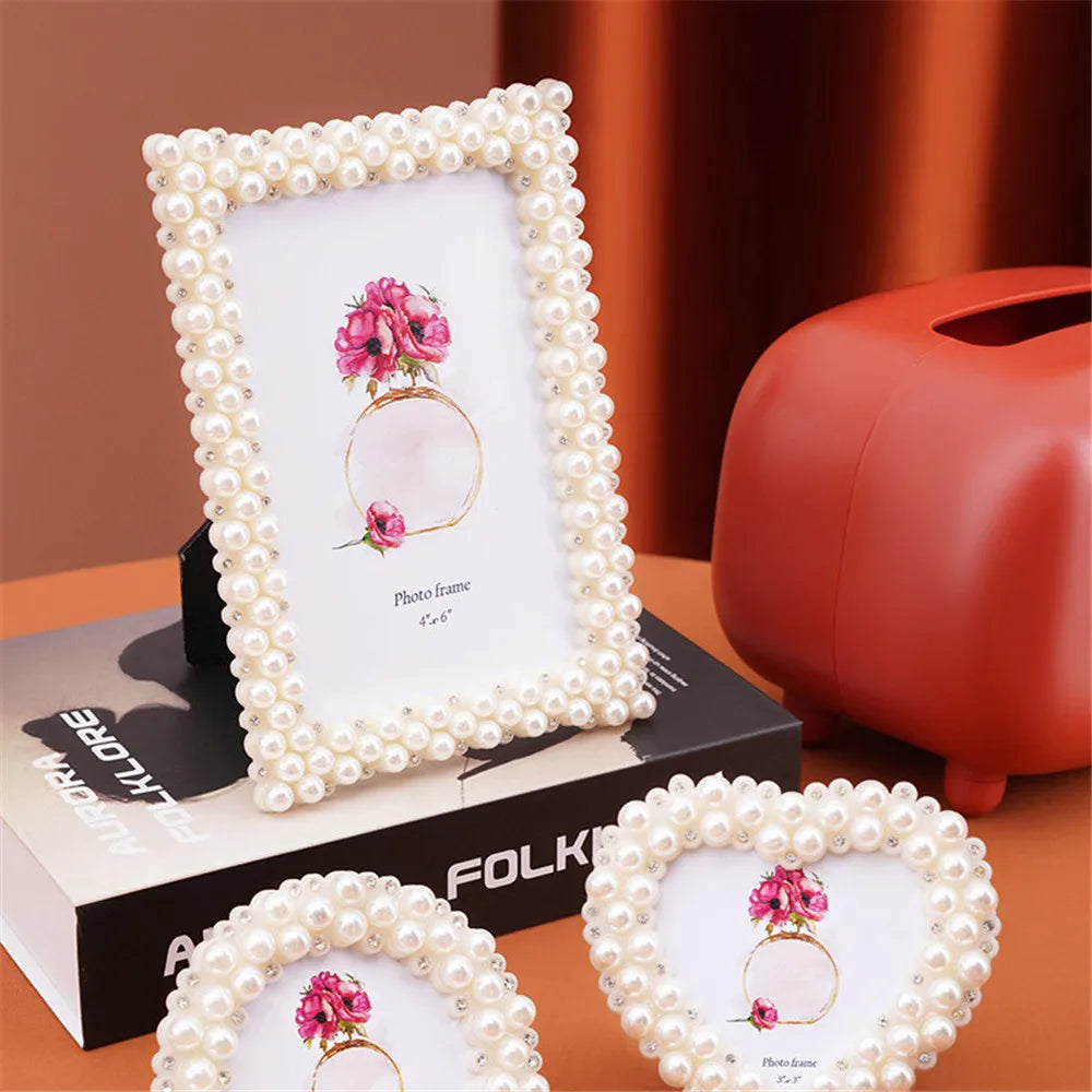 cadre photo blanc classique decoration maison anneaux fleurs 5x7 6x8